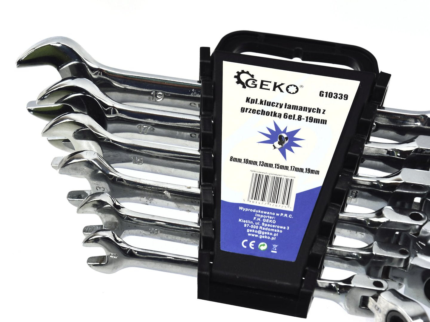 Комплект комбинирани ключове с тресчотка 8-19 мм 6 бр. GEKO