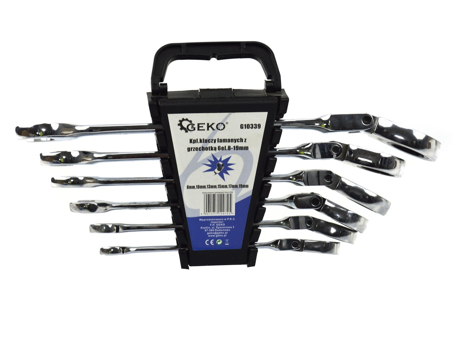 Комплект комбинирани ключове с тресчотка 8-19 мм 6 бр. GEKO