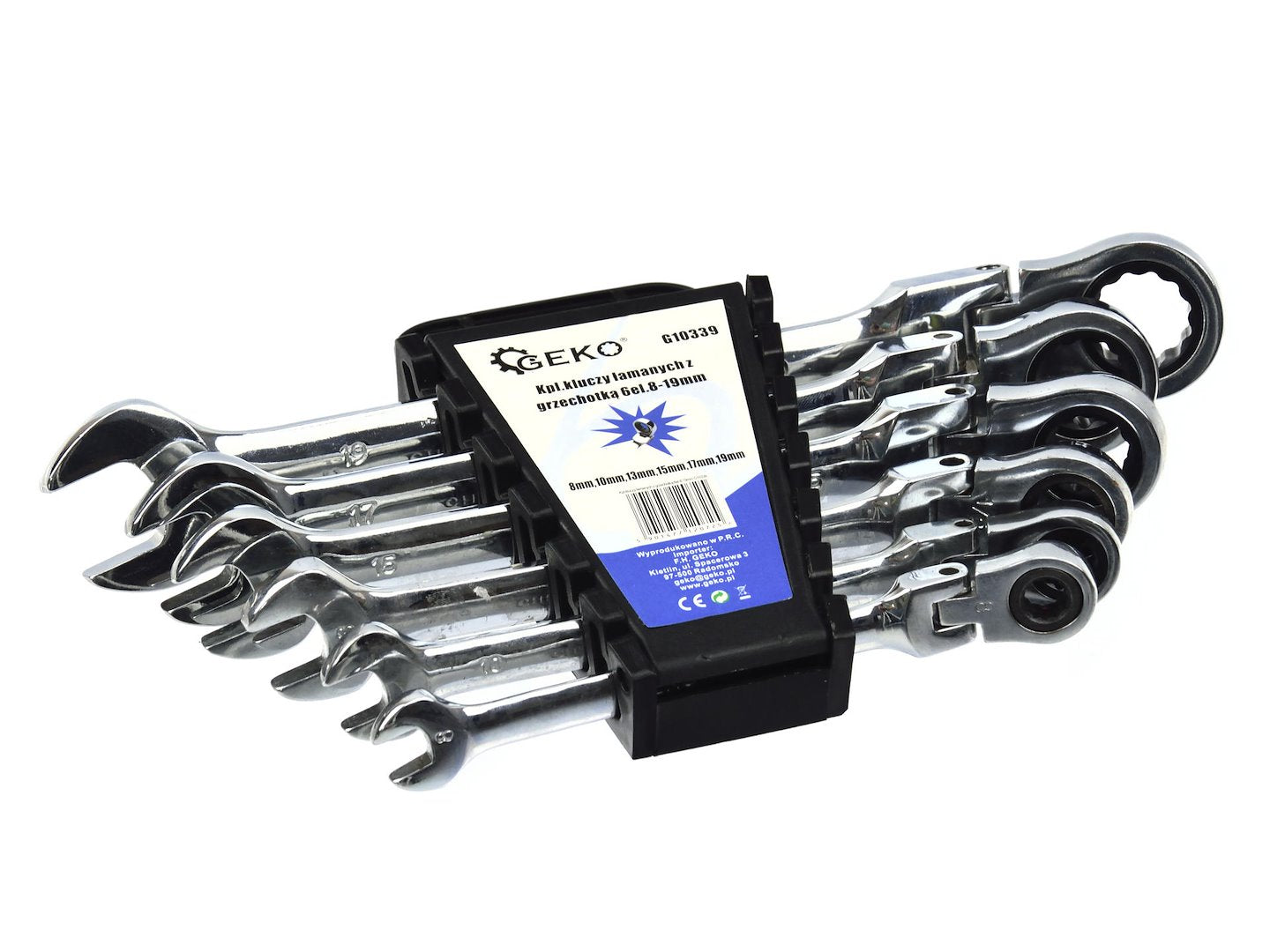 Комплект комбинирани ключове с тресчотка 8-19 мм 6 бр. GEKO