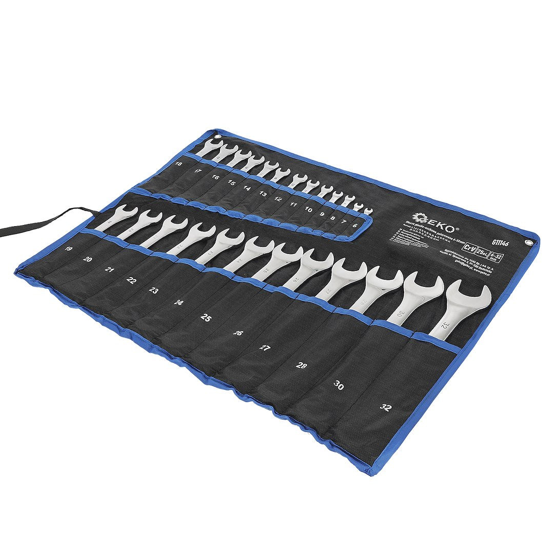 Комплект 25 фиксирани комбинирани гаечни ключове CRV 6-32 мм - GEKO