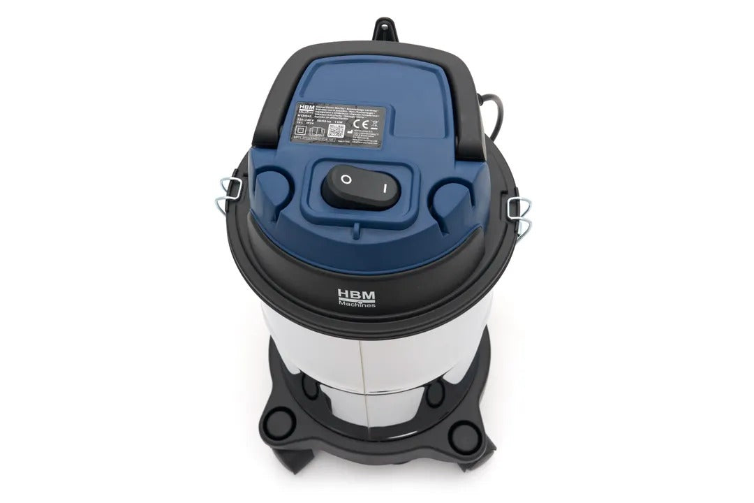 Професионална прахосмукачка за мокро/сухо почистване 1000W 15 л компактен и тих HBM