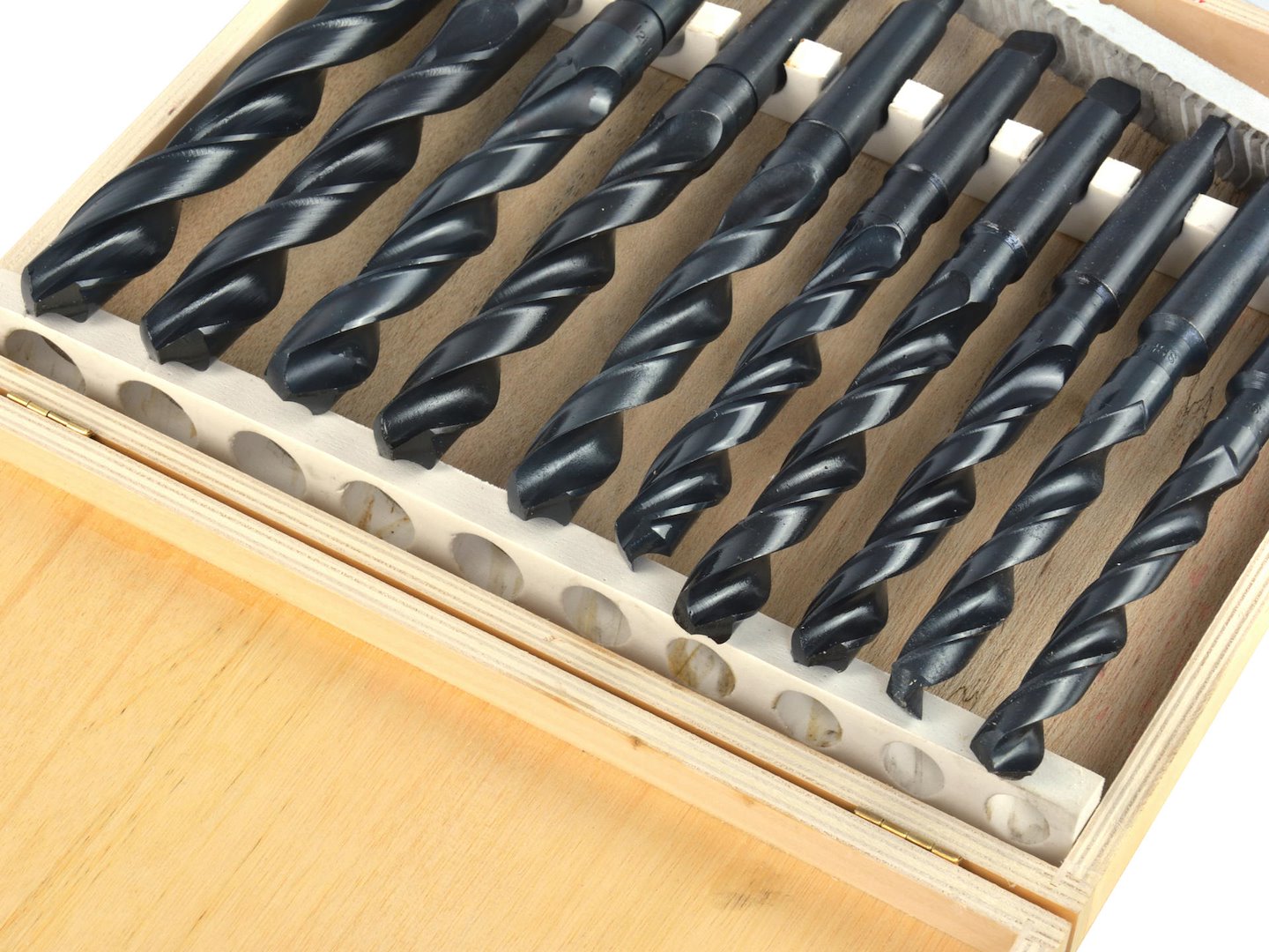 Комплект 10 морзови свредла МК2 за метал, 14,5–23 мм – HSS, конусна дръжка B16