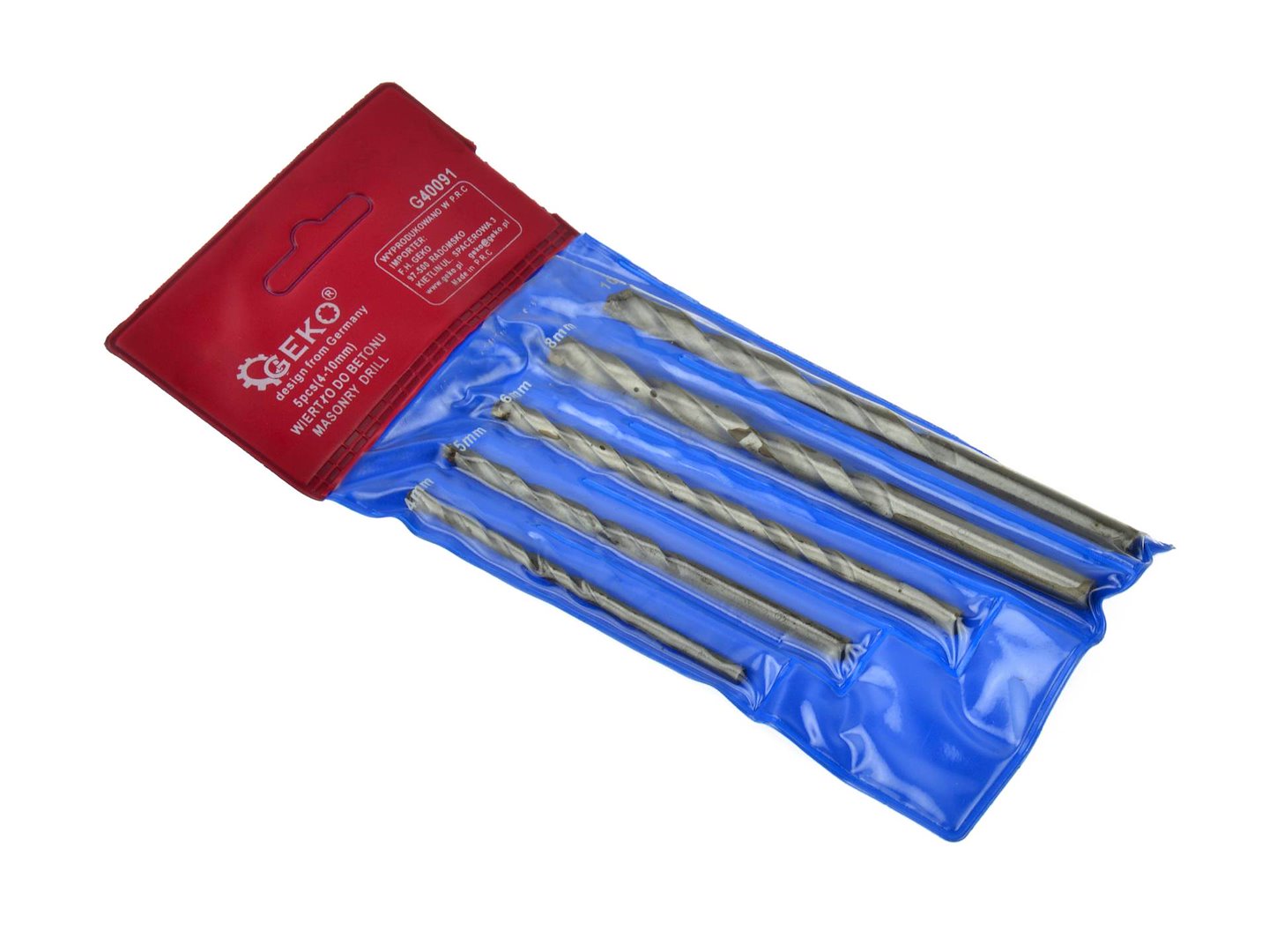 Комплект 5 свредла за бетон и зидария 4–10 мм – GEKO