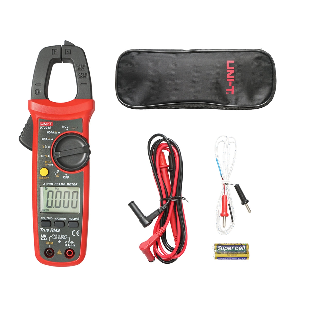 Цифров клемомер, амперометрични клещи UT204R с 8 функции макс. 600V, 600A UNI-T