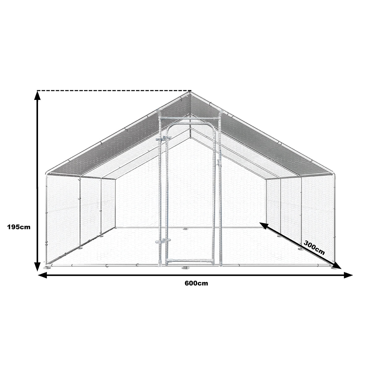Поцинкована стоманена външна къщичка за птици 600x300х195см