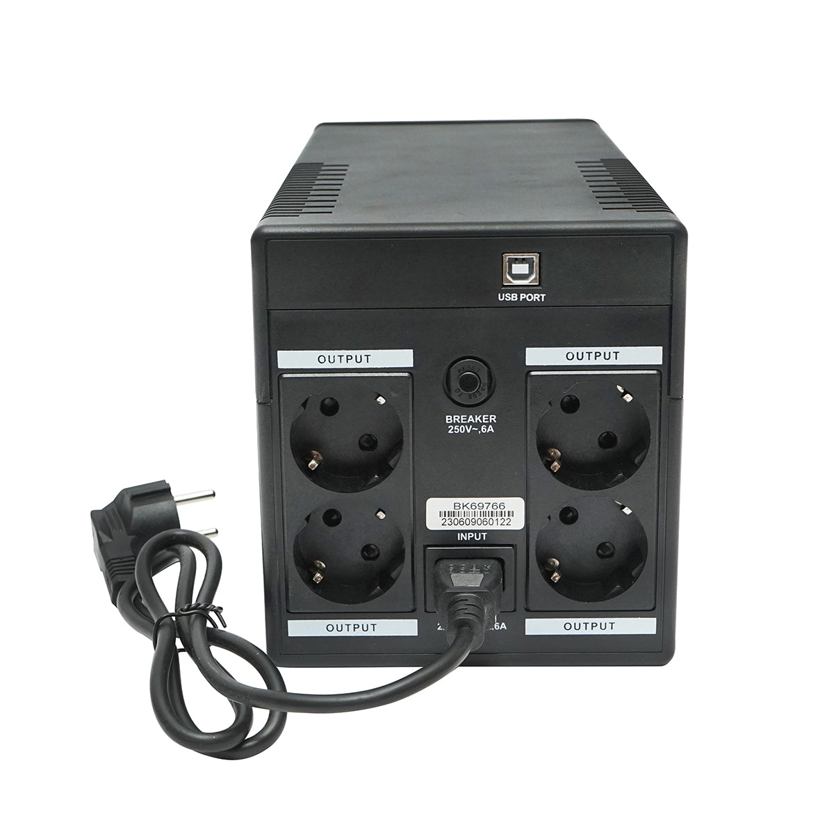 UPS устройство 1000VA/600W с 2x7,5Ah батерии и 4 шуко гнезда, LCD, USB Breckner Germany