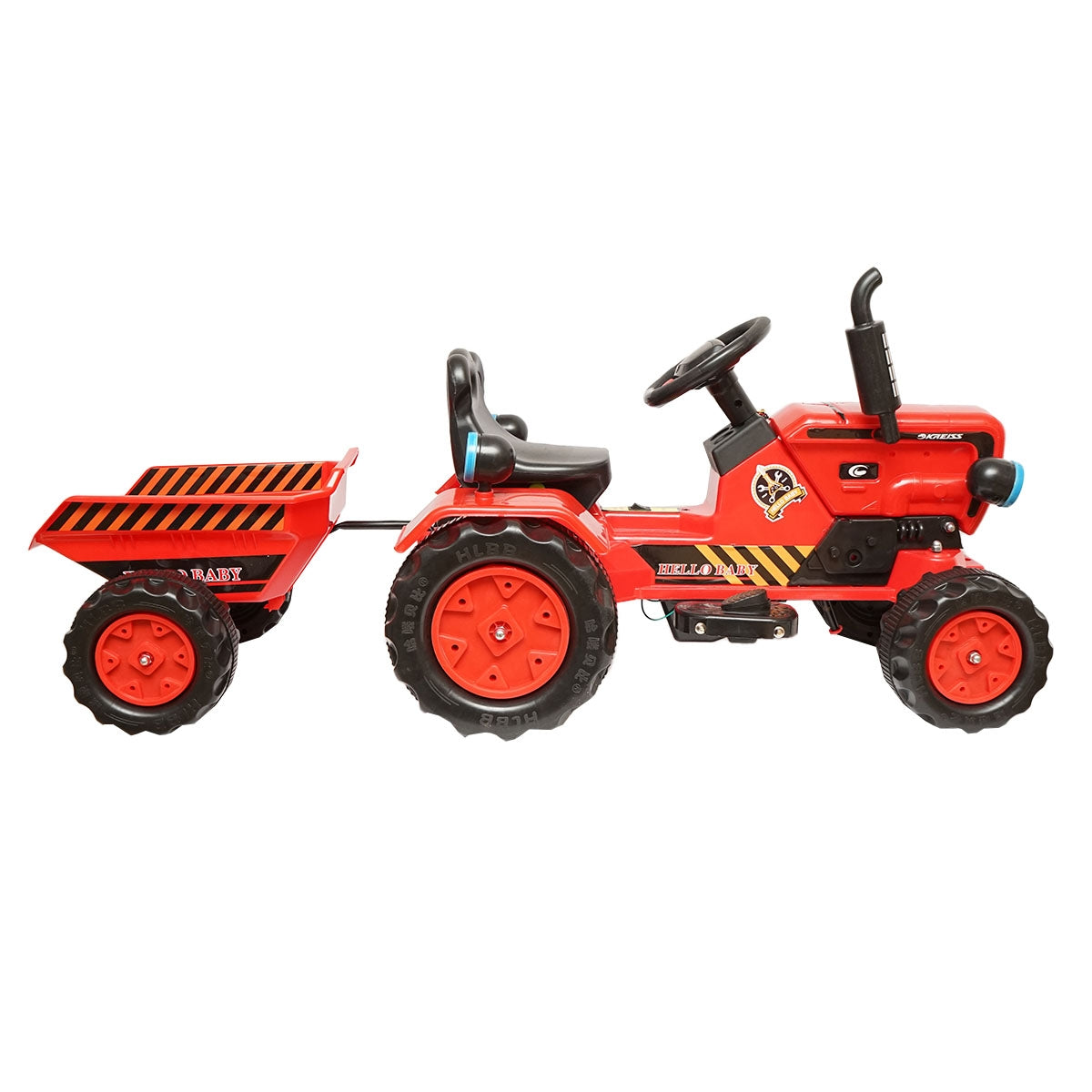 Електрически трактор с ремарке и батерия за деца, играчка 3-6 години Hello Baby