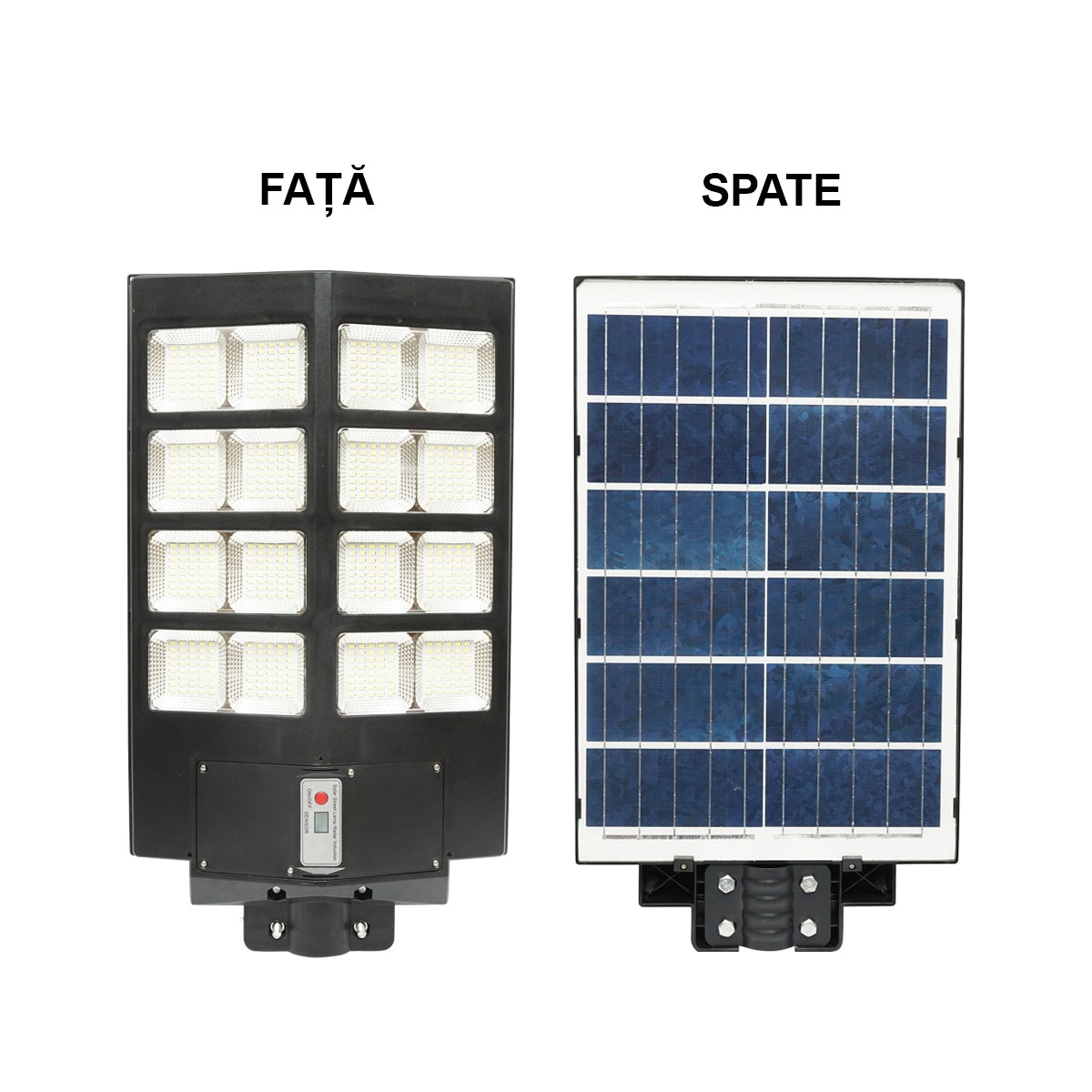 LED соларна лампа 300W за улично осветление 6500K със соларен панел, дистанционно, сензор за движение и монтаж на стълб Breckner Germany