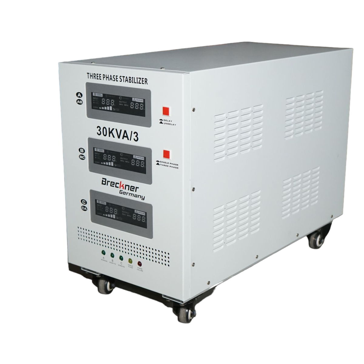 Автоматичен стабилизатор на напрежение 30KVA, 24KW трифазен със сервомотор Breckner Germany