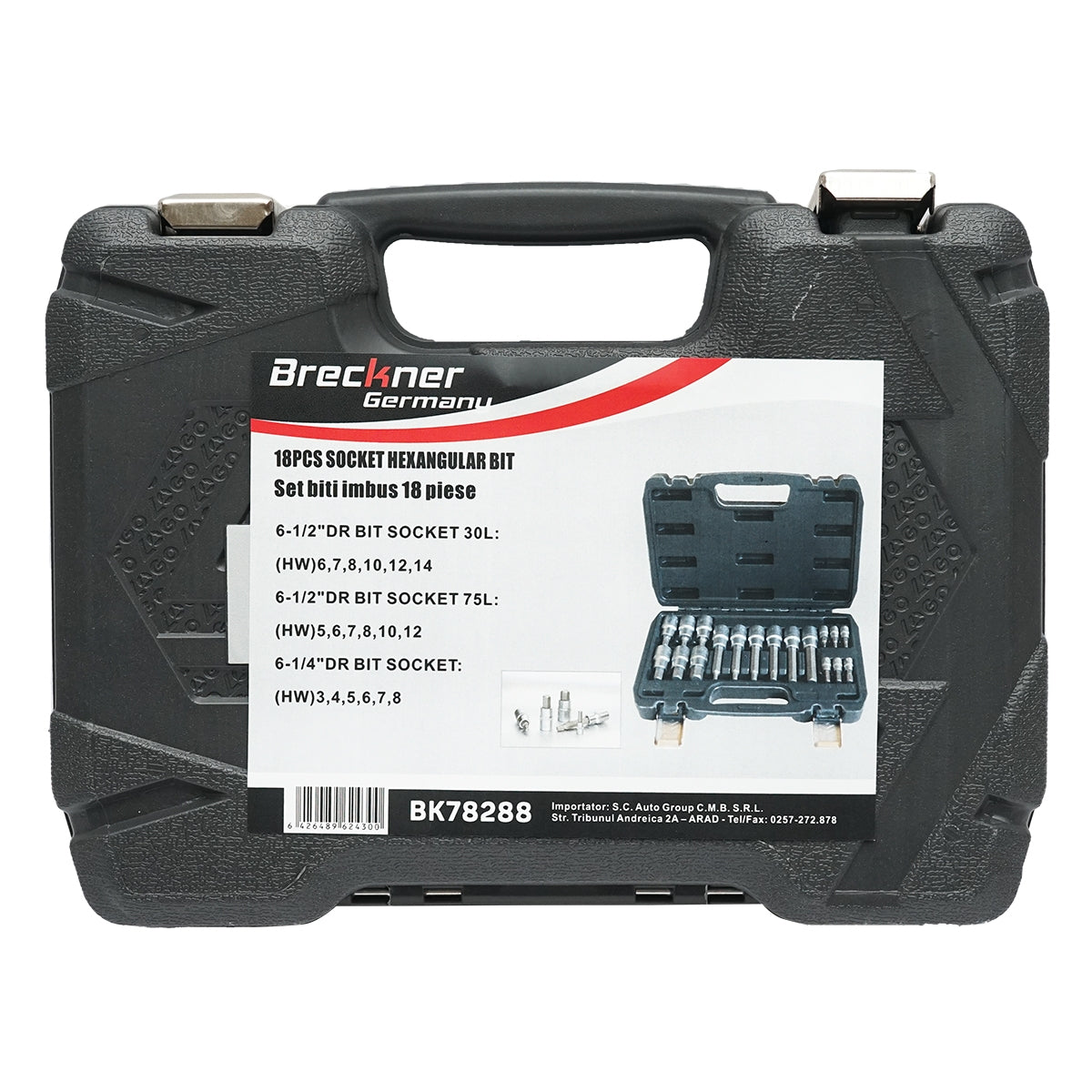 Комплект 18 бита имбус шестограм, къси и дълги 1/4 1/2