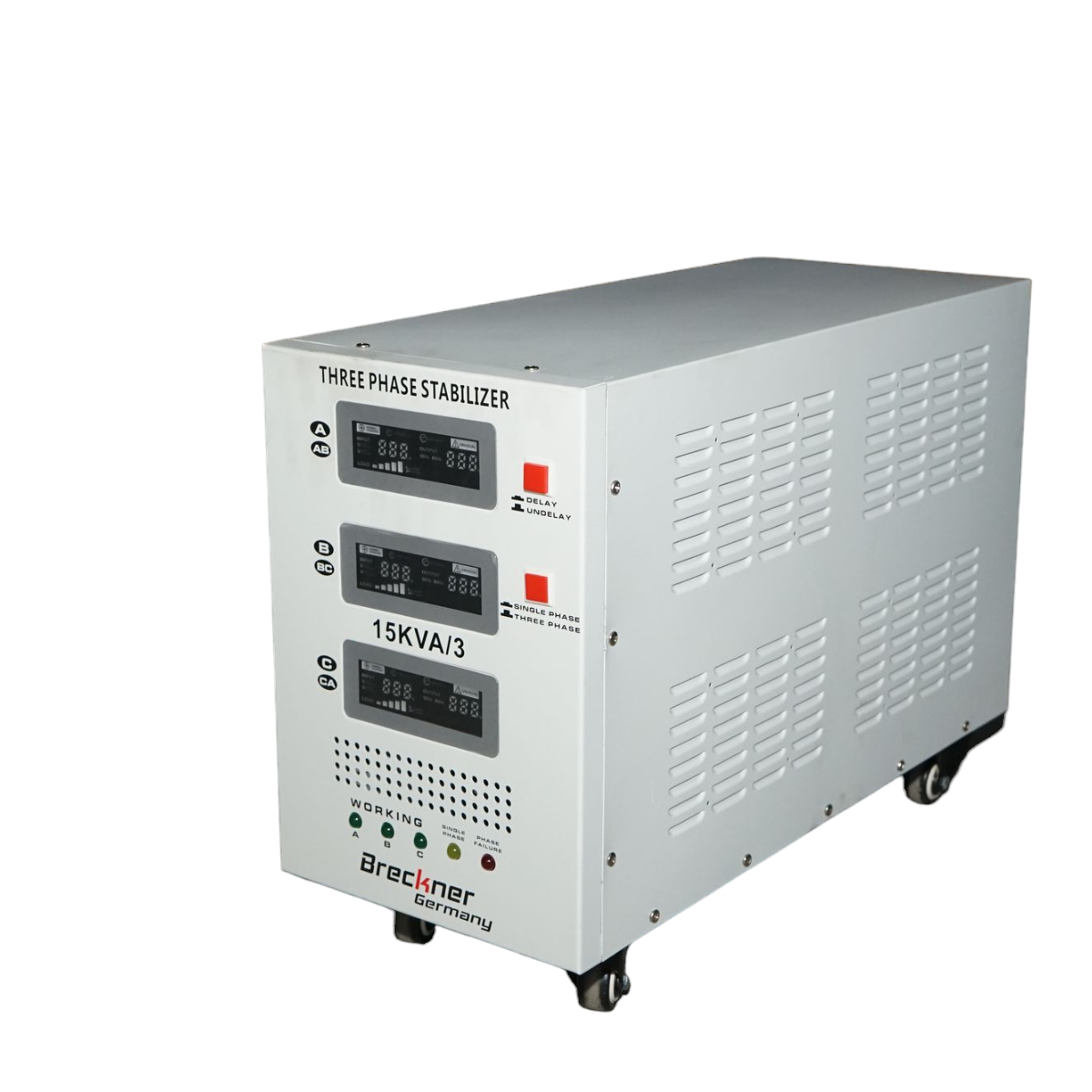 Автоматичен стабилизатор на напрежение 15KVA, 12KW трифазен със сервомотор Breckner Germany