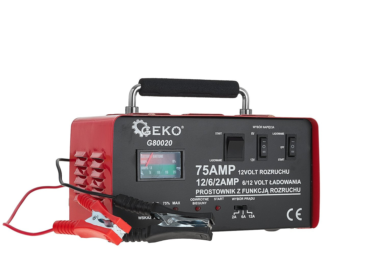 Зарядно устройство 75A, 6/12V за автомобилни акумулатори с капацитет 20-120 Ah - GEKO