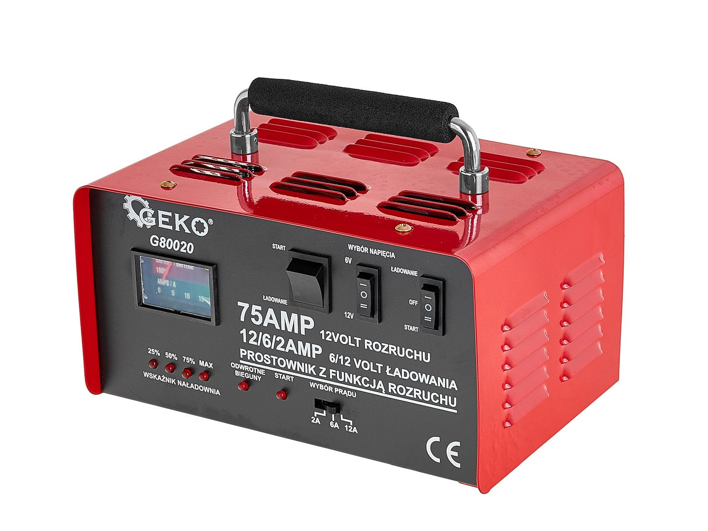 Зарядно устройство 75A, 6/12V за автомобилни акумулатори с капацитет 20-120 Ah - GEKO