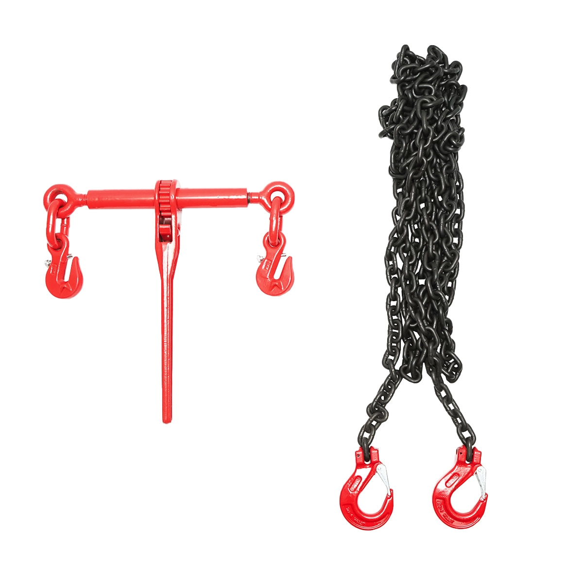 Анкерна верига за тежки машини с устройство за опъване с тресчотка, капацитет на теглото 4т, дължина на веригата 6м, дебелина на веригата 8мм