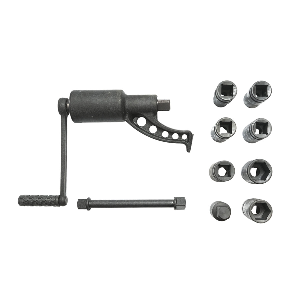 Ключ за разхлабване на колела на камион с редуктор 2 скорости с вложки 24, 27, 30, 32, 33, 36, 38мм Breckner Germany