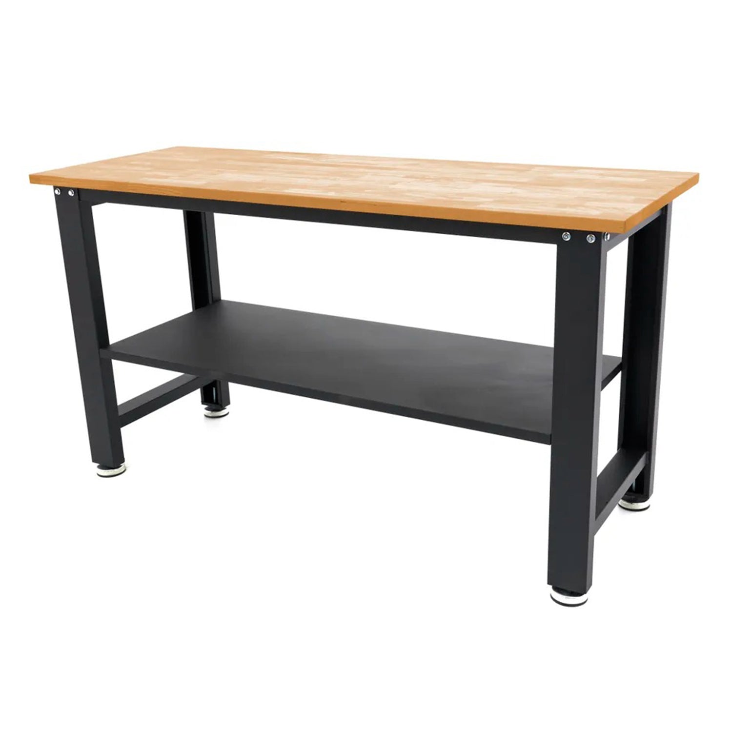 Работна маса с регулируема височина и плот от масивно дърво 160 см HBM