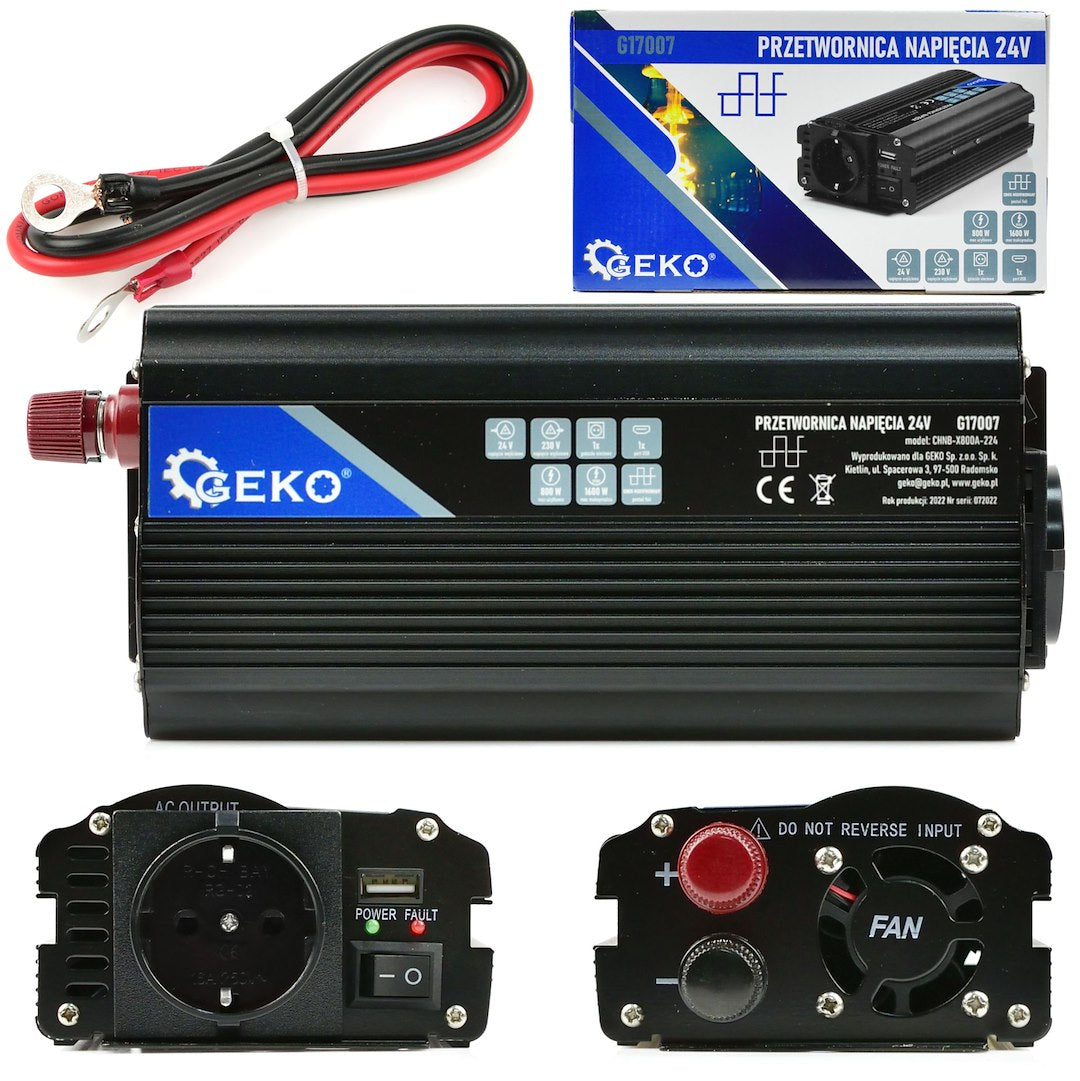 Инвертор на напрежение 24-220V 800/1600W GEKO