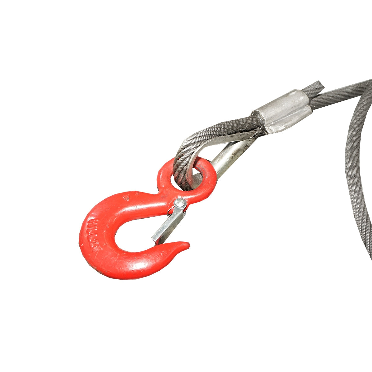 Стоманено въже за лебедка с дебелина 14 мм и дължина 4 м, кука и халка за теглене или повдигане