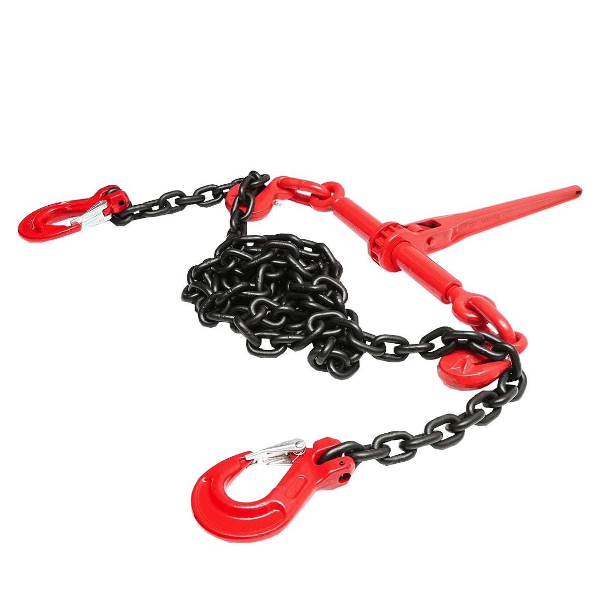 Анкерна верига за тежки машини с устройство за опъване с тресчотка, капацитет на теглото 6,3 т, дължина на веригата 4 м, дебелина на веригата 10 мм