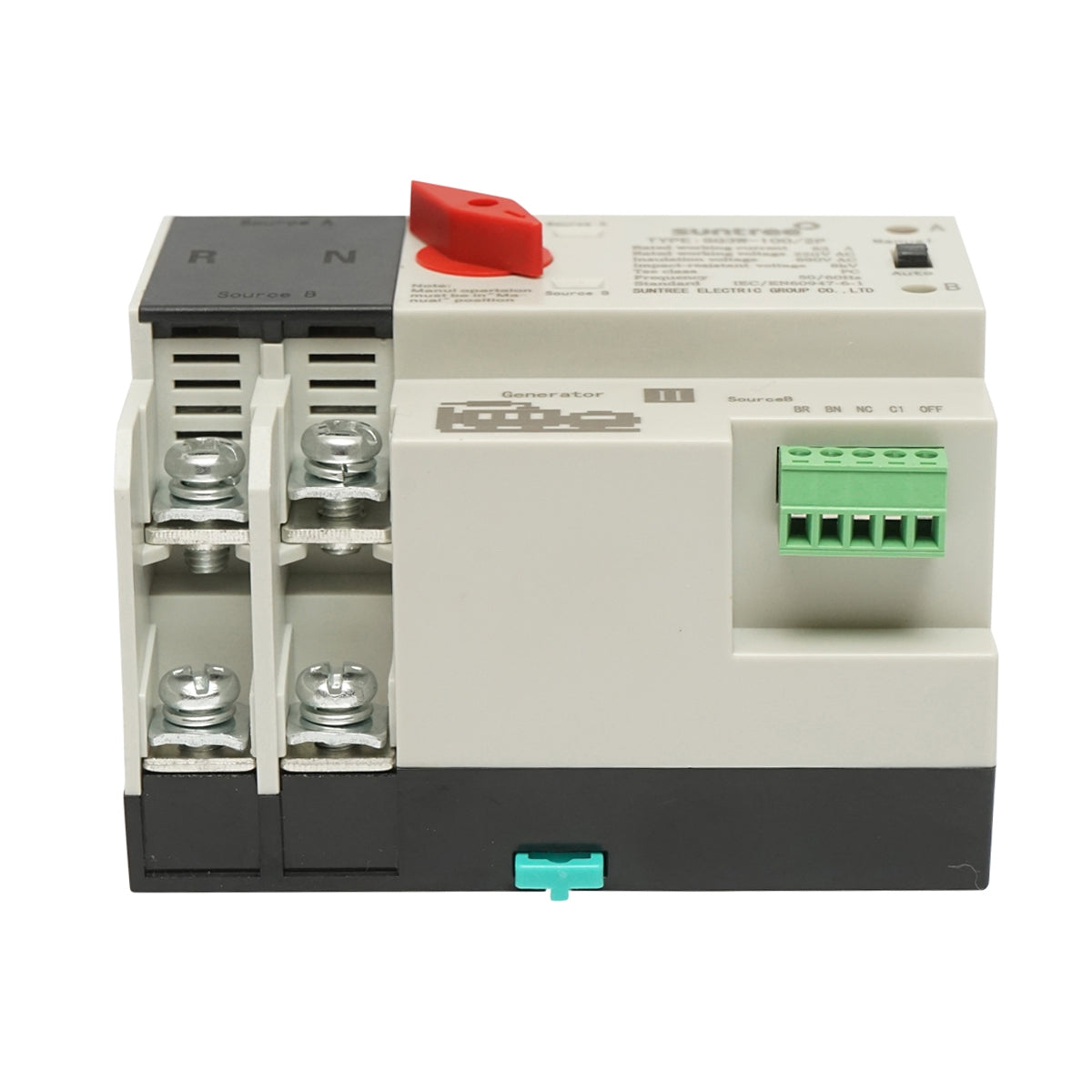 Автоматичен изолационен превключвател ATS 220V монофазен, фотоволтаични панели към мрежата ATS-2P-63A Suntree