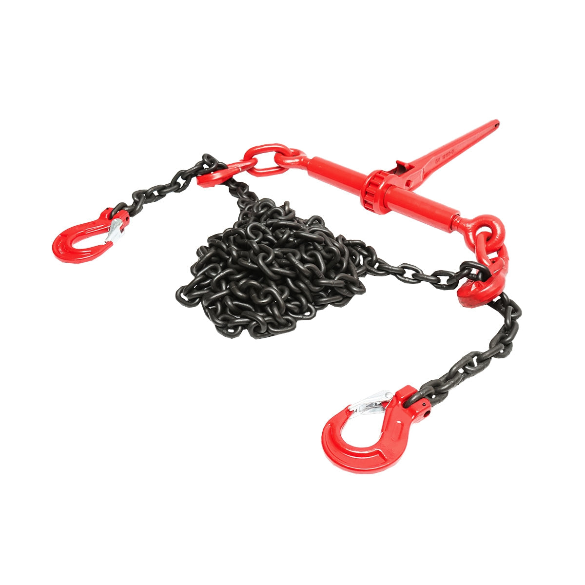 Анкерна верига за тежки машини с устройство за опъване с тресчотка, капацитет на теглото 4т, дължина на веригата 6м, дебелина на веригата 8мм