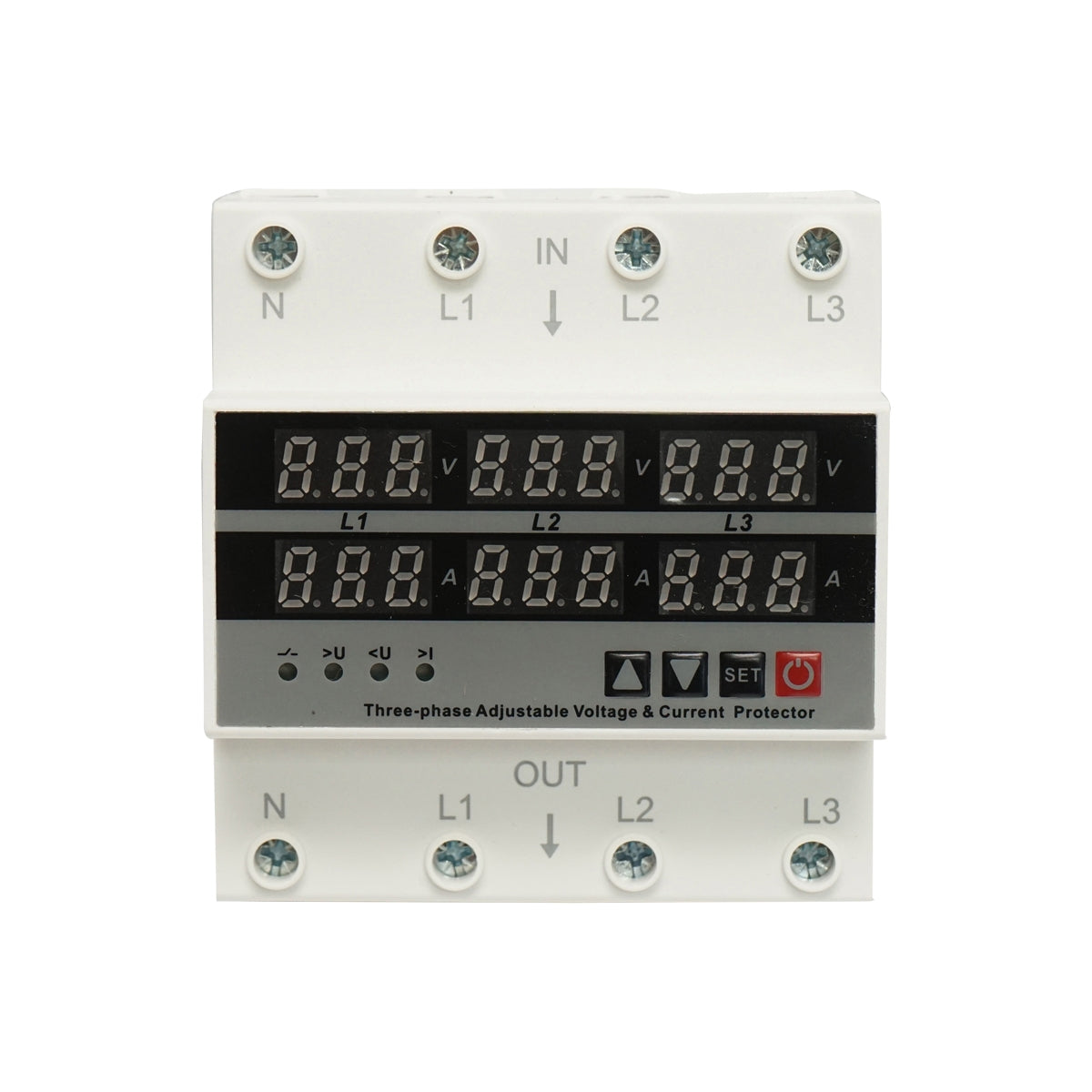 Цифрово защитно реле 63A, трифазно, за наблюдение и защита от поднапрежение и свръхнапрежение LDVP3-63A 380V