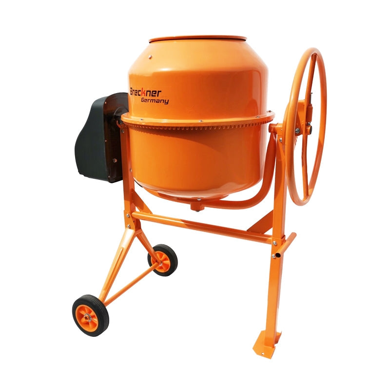 Бетонобъркачка 800W, обем 200L, чугунено зъбно колело и коронка, 58Kg Breckner Germany