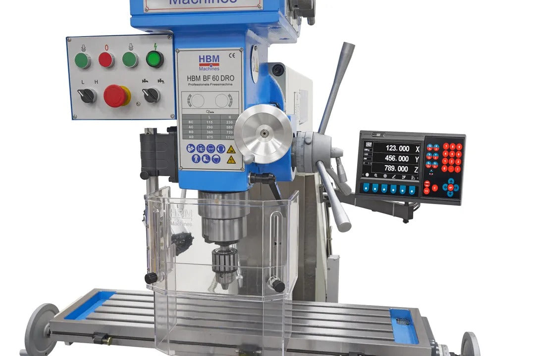 Професионална фрезова и пробивна машина с голяма маса и цифров дисплей BF 60 400V