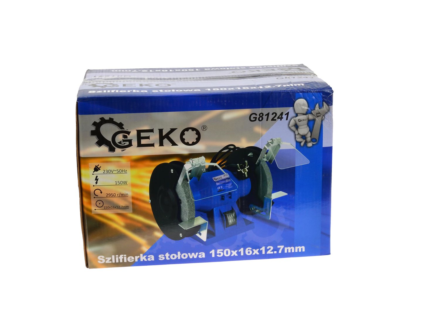 Настолна полираща машина 150W шлифовъчна и полираща машина 150 мм GEKO