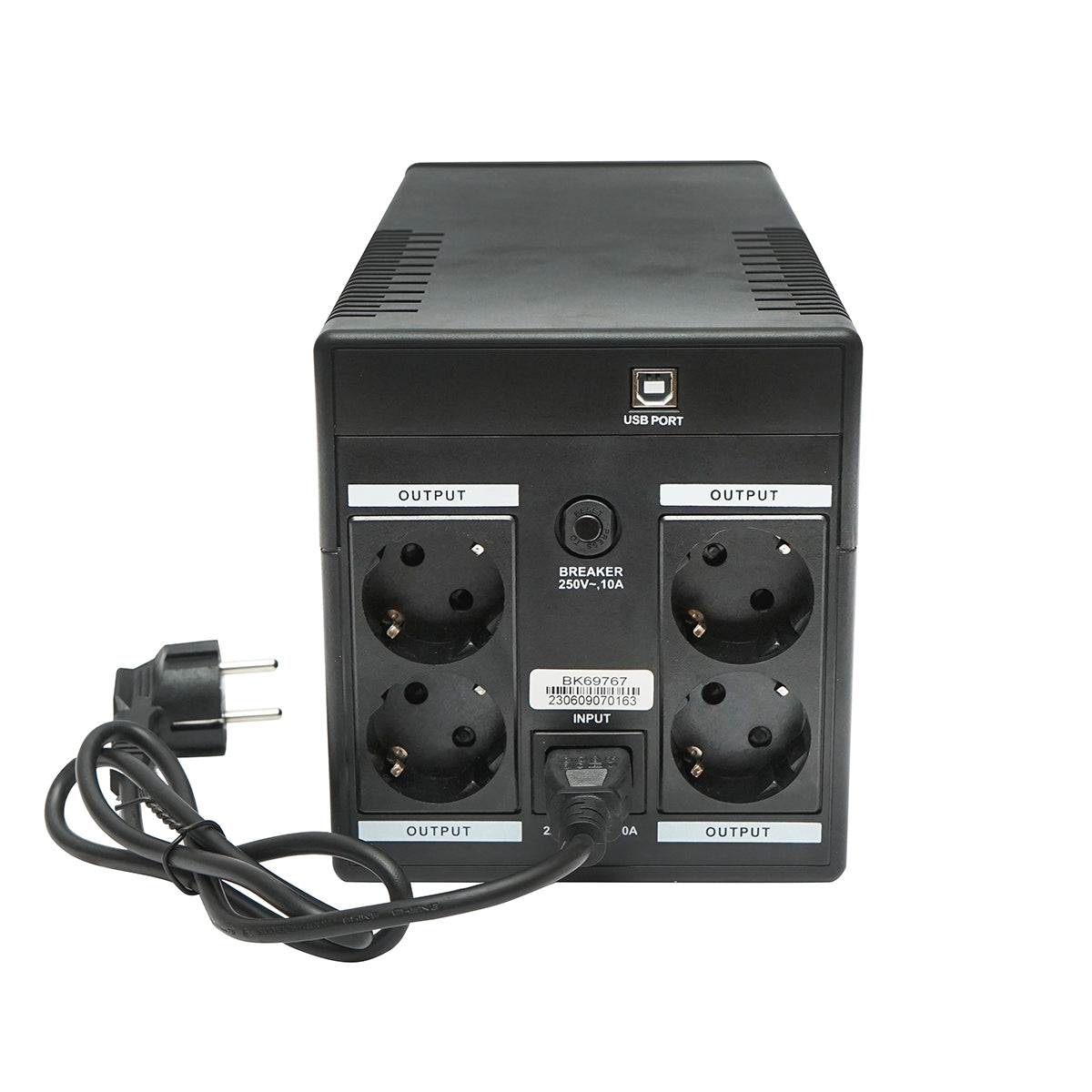 UPS устройство 1500VA/900W с 2x9Ah батерии и 4 шуко гнезда, LCD, USB, AVR Breckner Germany