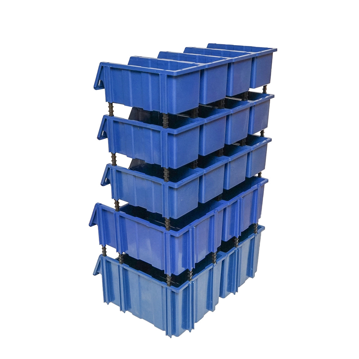 Стойка с 16 кутии за съхранение/организация, синя пластмасова кутия, 680x510x1100мм