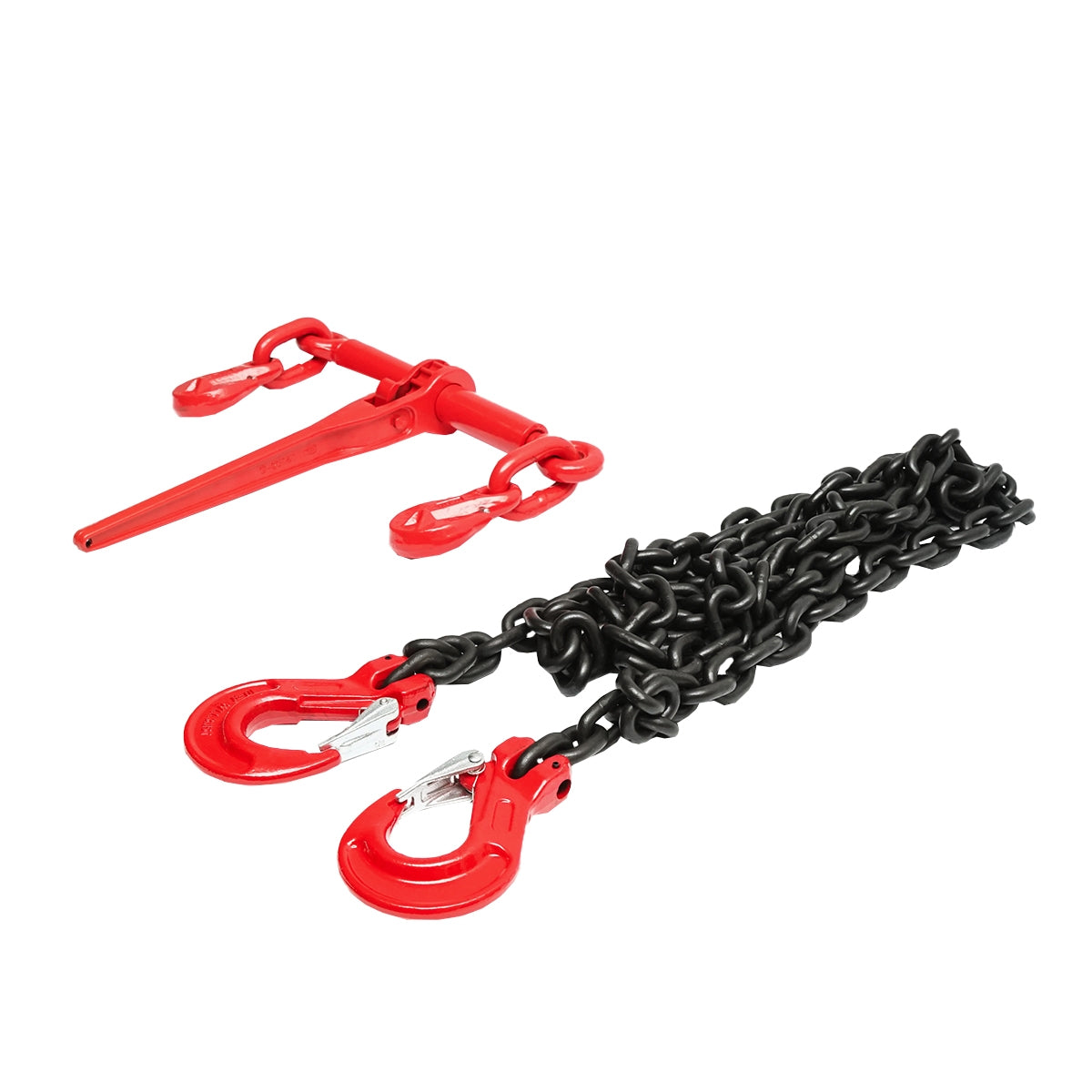 Анкерна верига за тежки машини с устройство за опъване с тресчотка, капацитет на теглото 6,3 т, дължина на веригата 4 м, дебелина на веригата 10 мм