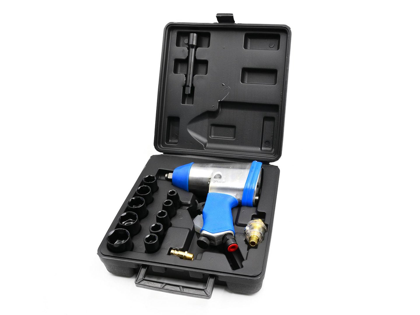 Комплект пневматичен ударен гайковерт 1/2" с вложки 9-27 мм GEKO