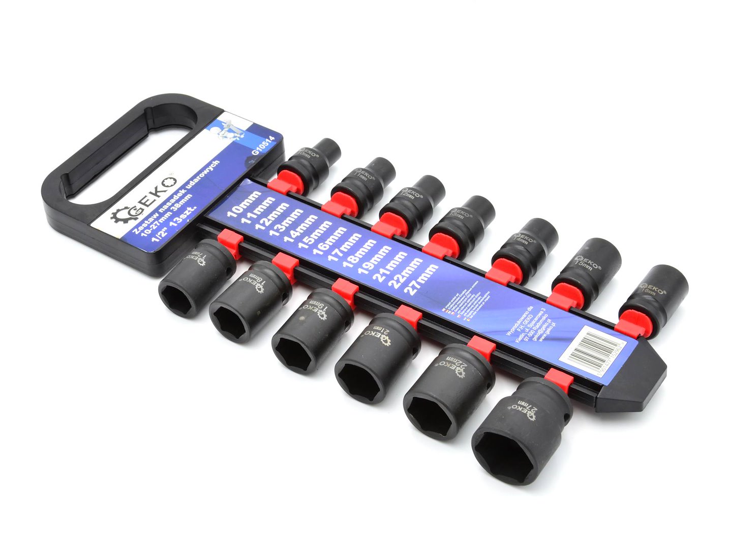 Комплект ударни вложки 1/2" 10-27 мм 13 бр. GEKO
