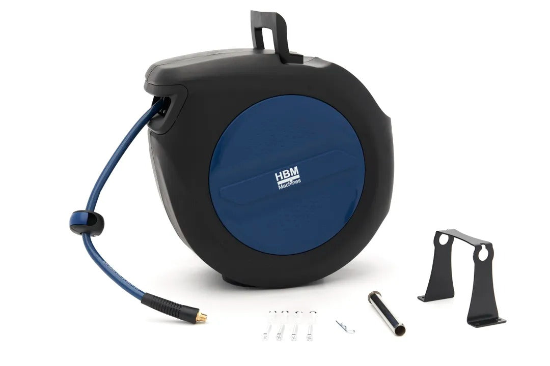 Макара с маркуч 30 м със заключване и автоматично прибиране, въртящ се държач 180° HBM