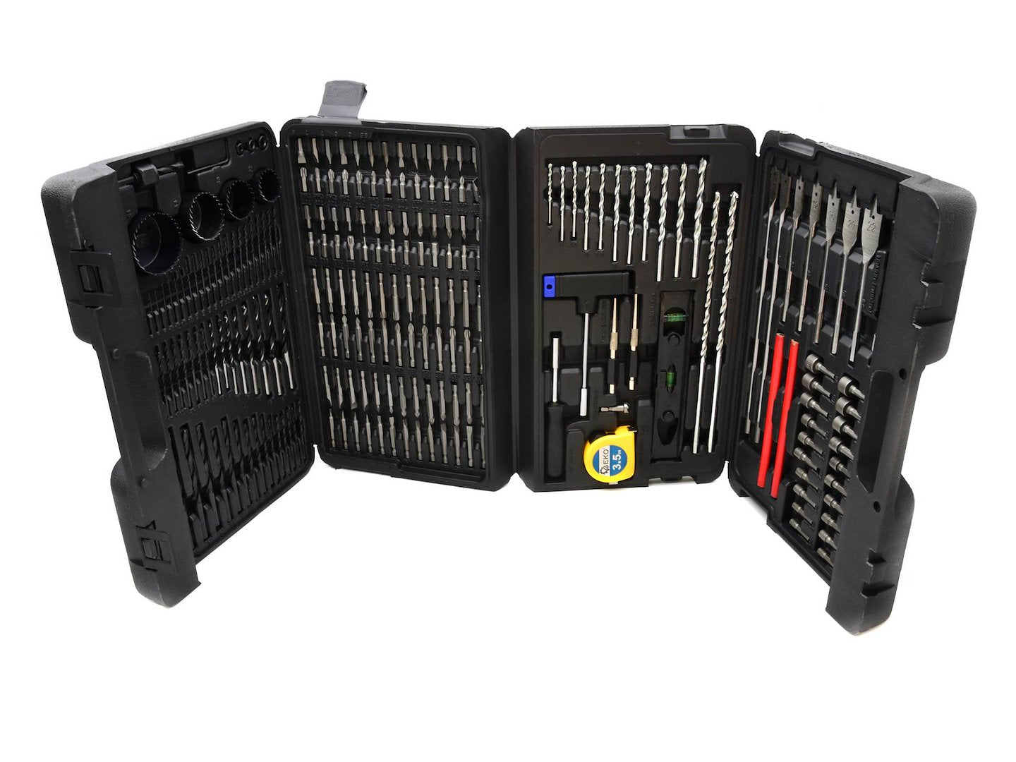 Комплект 217 части свредла, битове, вложки и аксесоари за бормашина и отвертка – метал, дърво, бетон