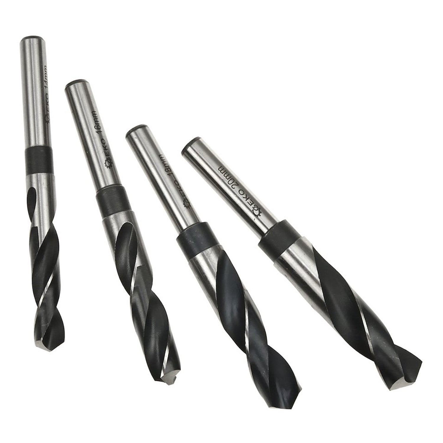 Комплект 4 броя HSS 4241 свредла за метал - 14, 16, 18, 20 мм - GEKO
