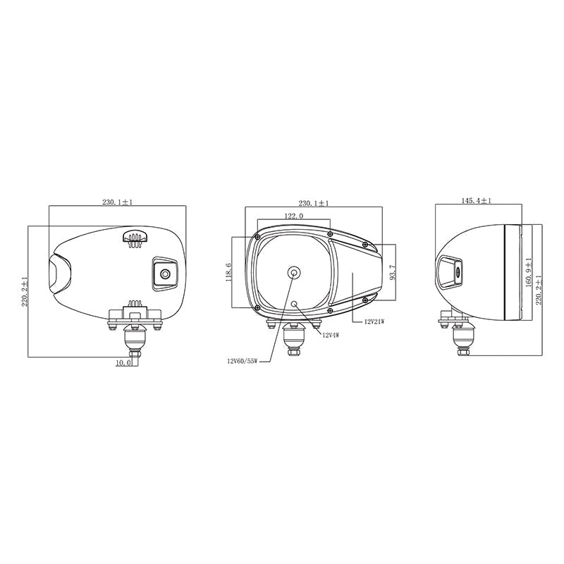 Комплект лампи тип фар със сигнализация, десен и ляв 12V HR-A-030 Breckner Germany