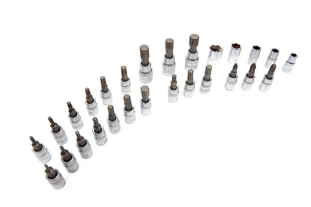 Комплект динамометричен ключ 1/4" прецизен 2-20NM 32 части HBM