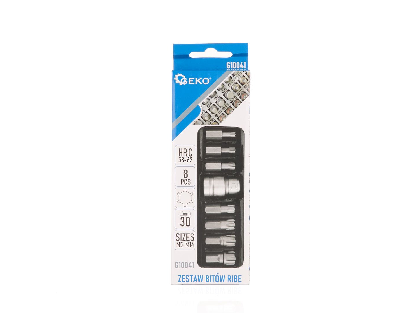 Комплект битове ribe с адаптер М5-М14, 8 броя, GEKO