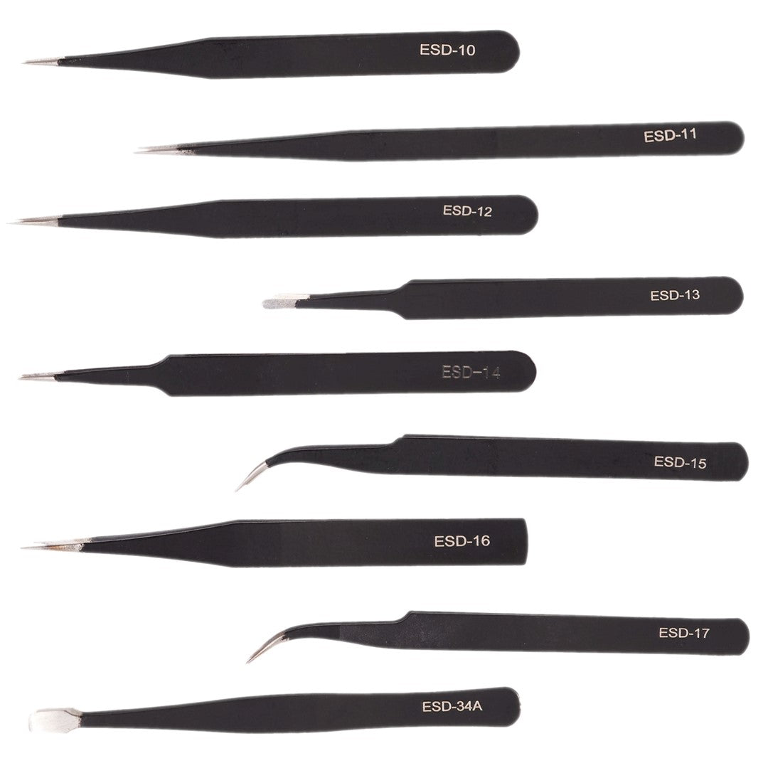 Комплект 9 метални прецизни пинсети