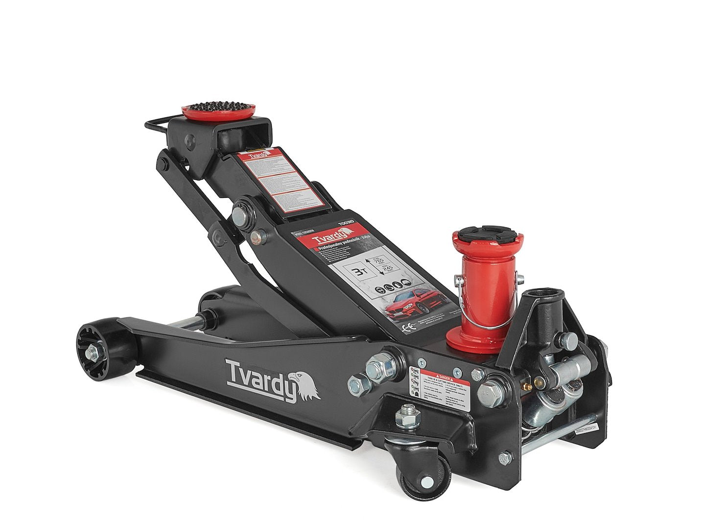 Хидравличен крик с двоен цилиндър тип крокодил, нисък с повдигач 2/3 т 98-760 мм