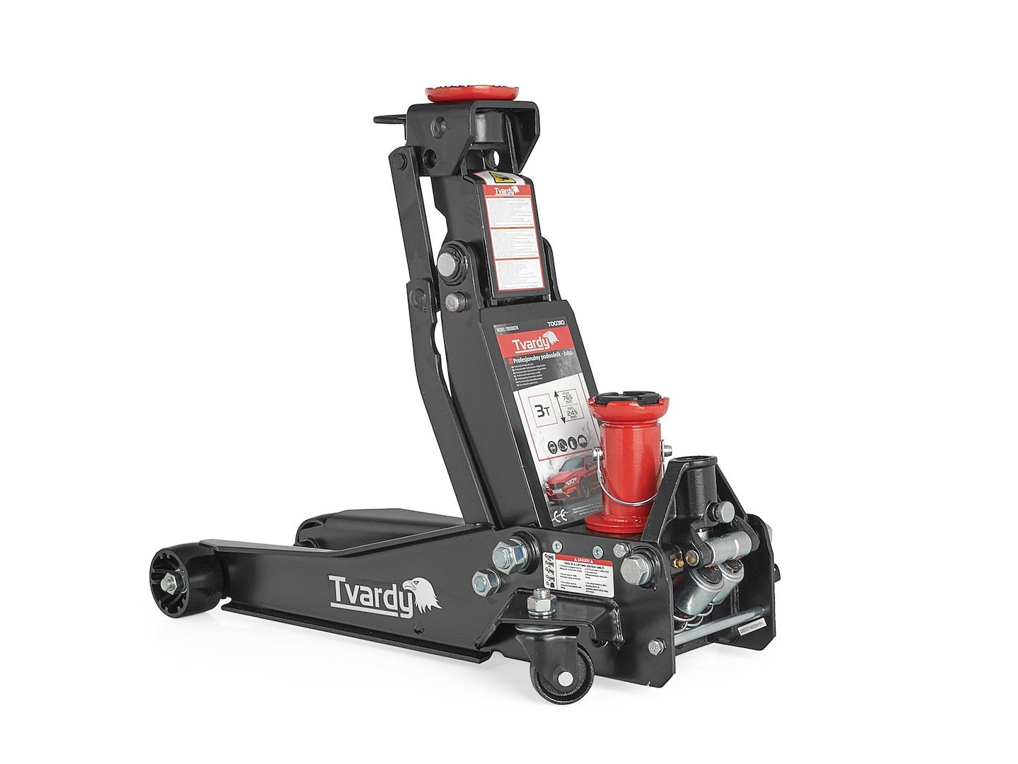 Хидравличен крик с двоен цилиндър тип крокодил, нисък с повдигач 2/3 т 98-760 мм