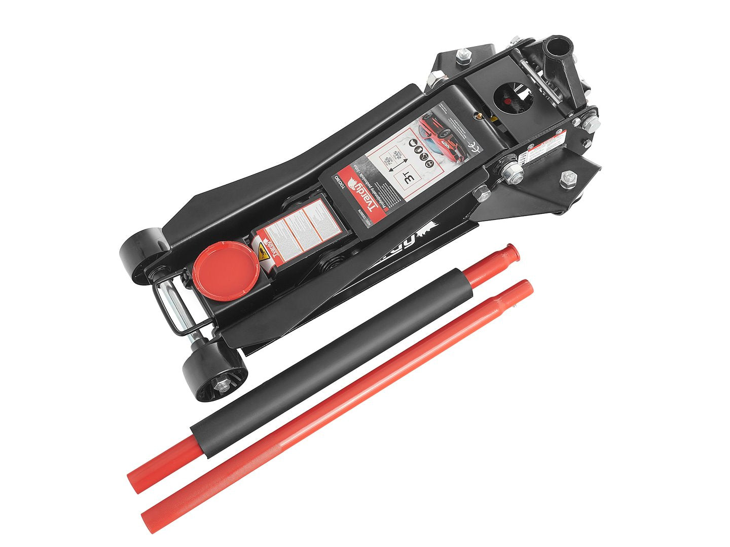 Хидравличен крик с двоен цилиндър тип крокодил, нисък с повдигач 2/3 т 98-760 мм