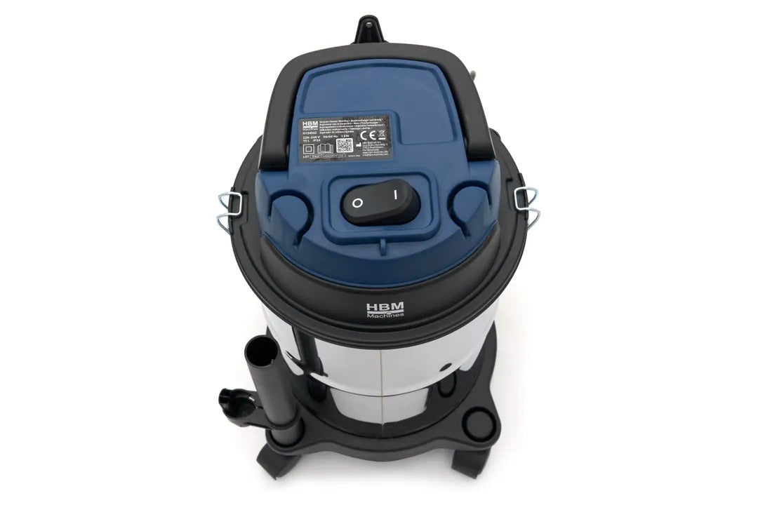 Професионална прахосмукачка за мокро/сухо почистване 1000W 15 л компактен и тих HBM