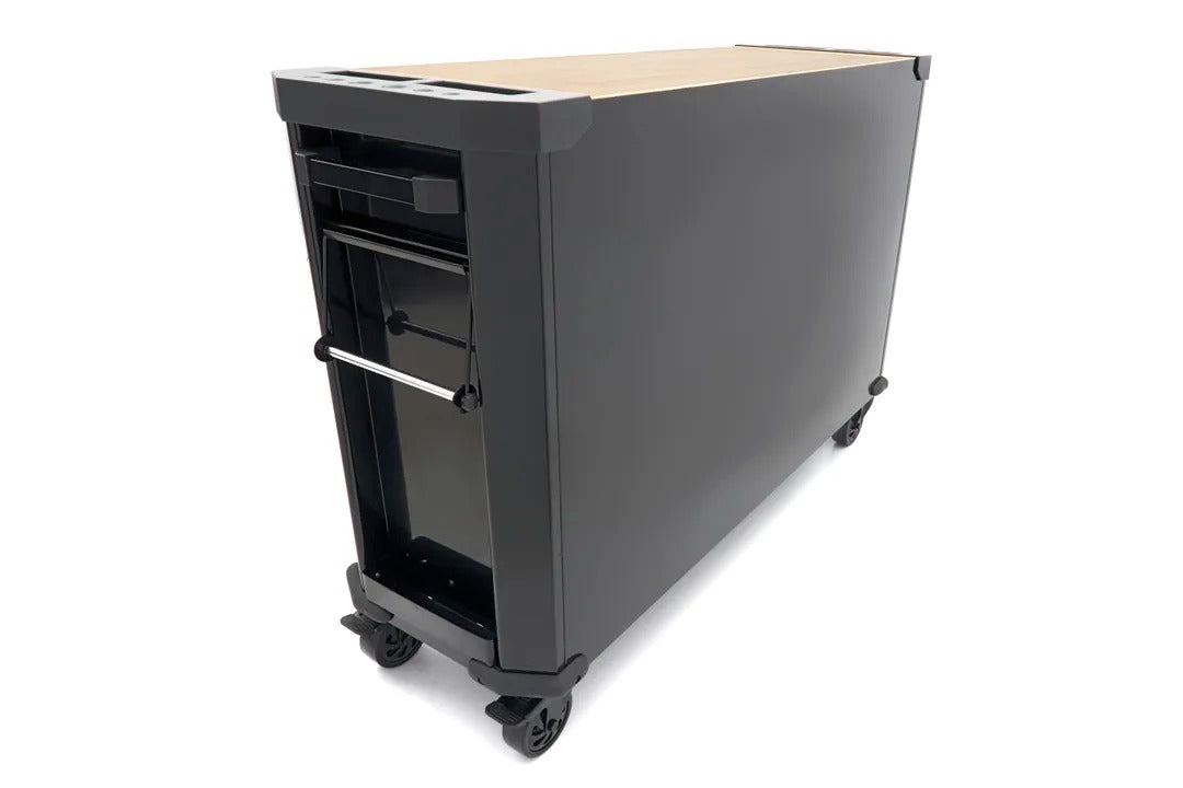 Професионален метален шкаф с 10 чекмеджета, мобилна количка, работна маса 147 см, плот от масивна дървесина HBM Холандия