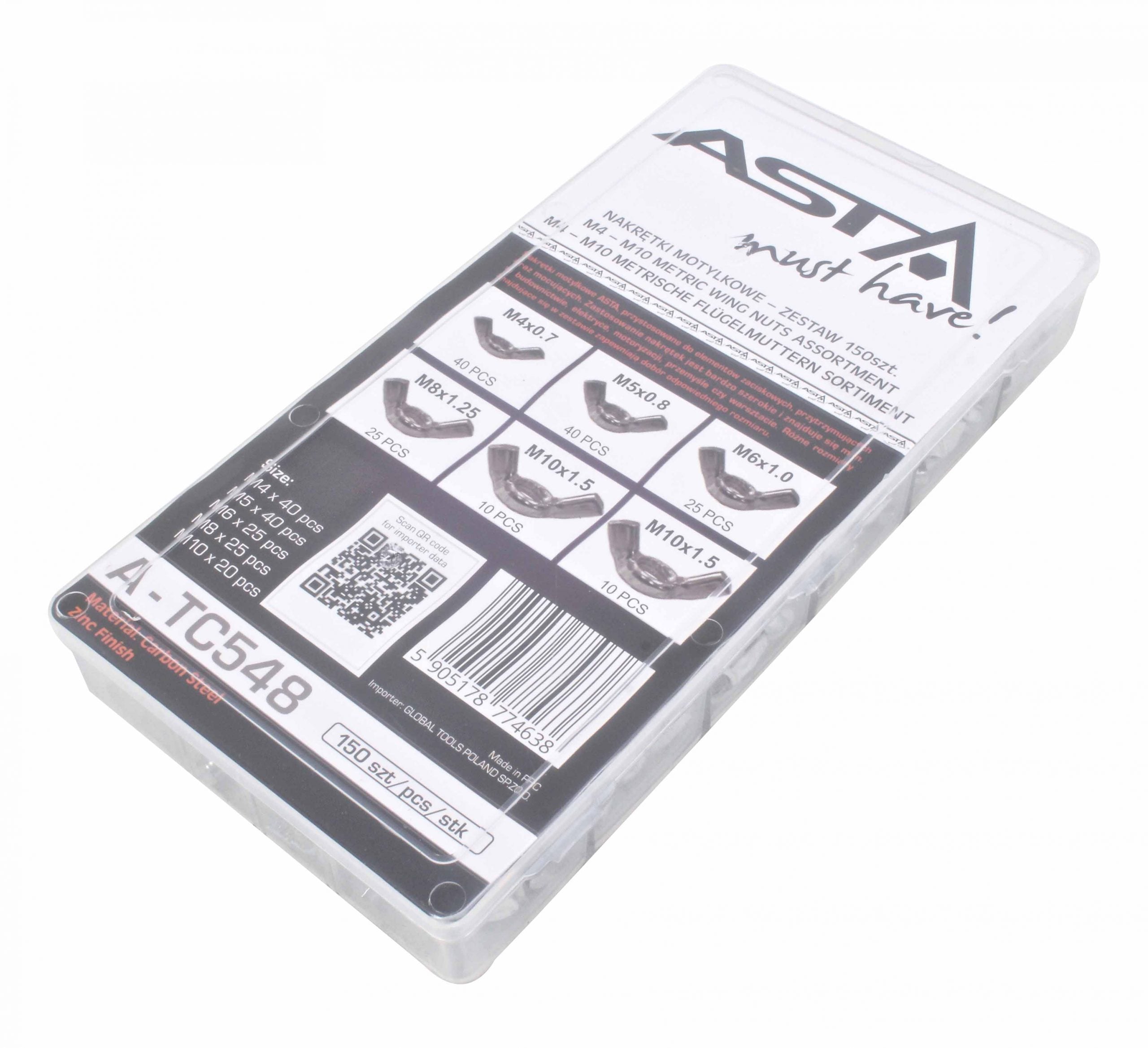 Комплект гайки тип пеперуда 150 бр. M4-M10