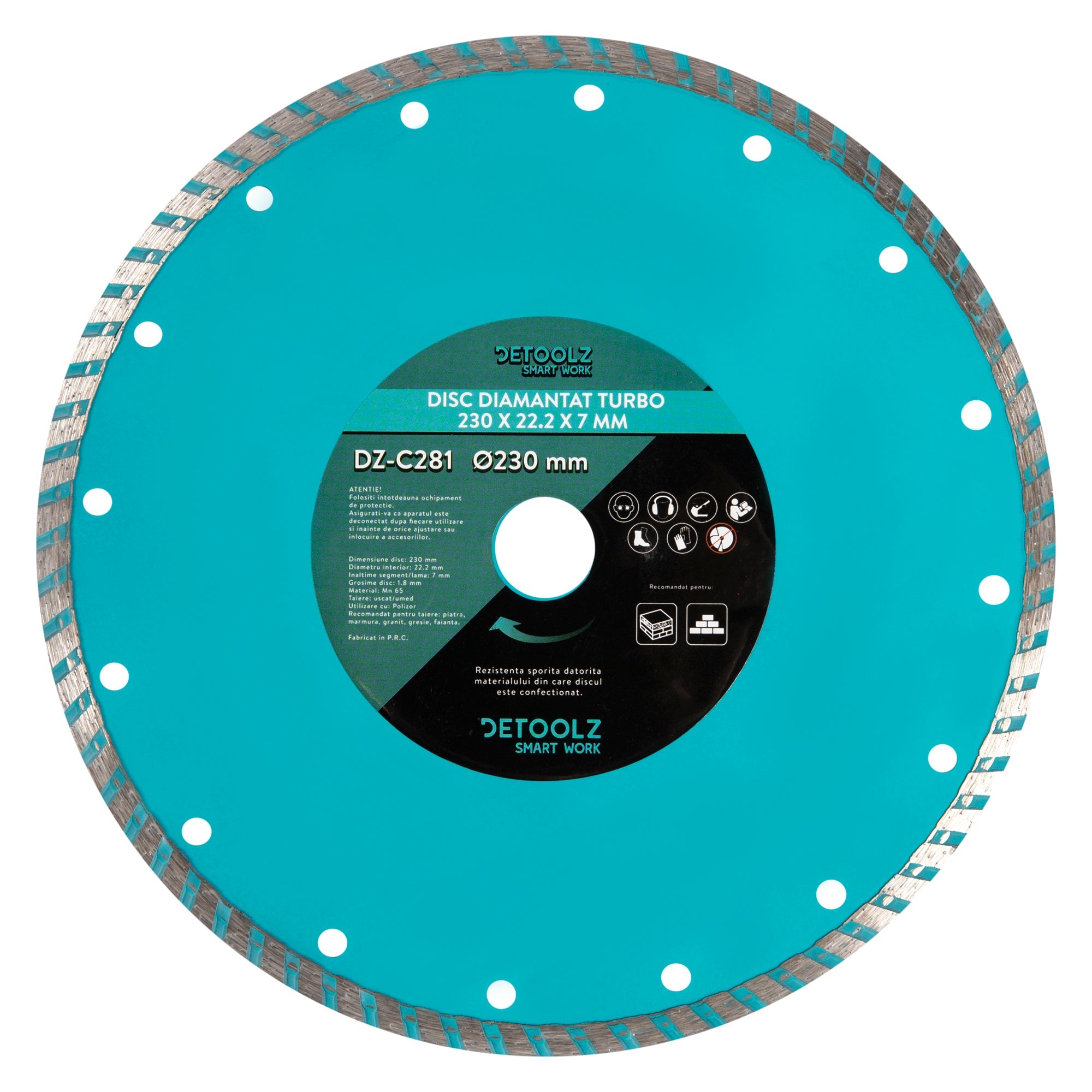 Диамантен диск TURBO 230мм DETOOLZ