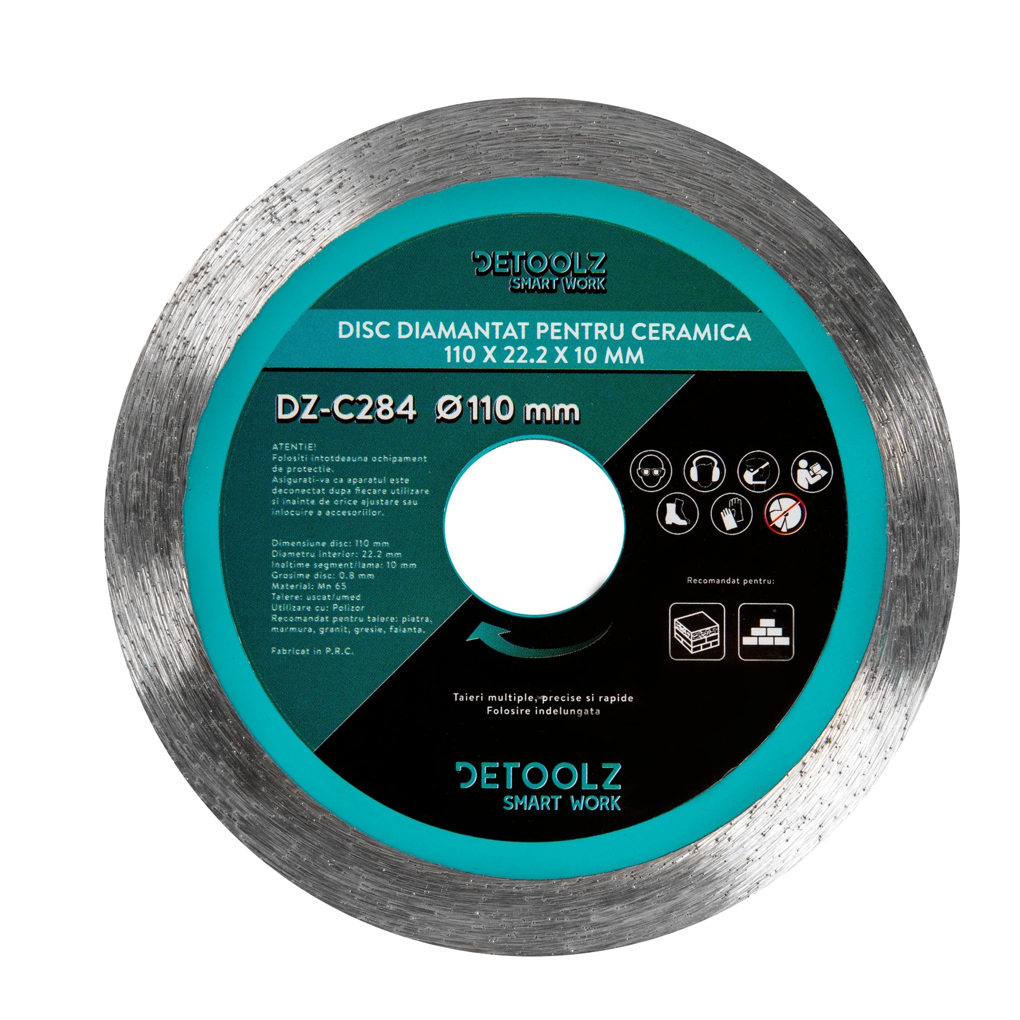 Диамантен диск за керамика 110мм DETOOLZ