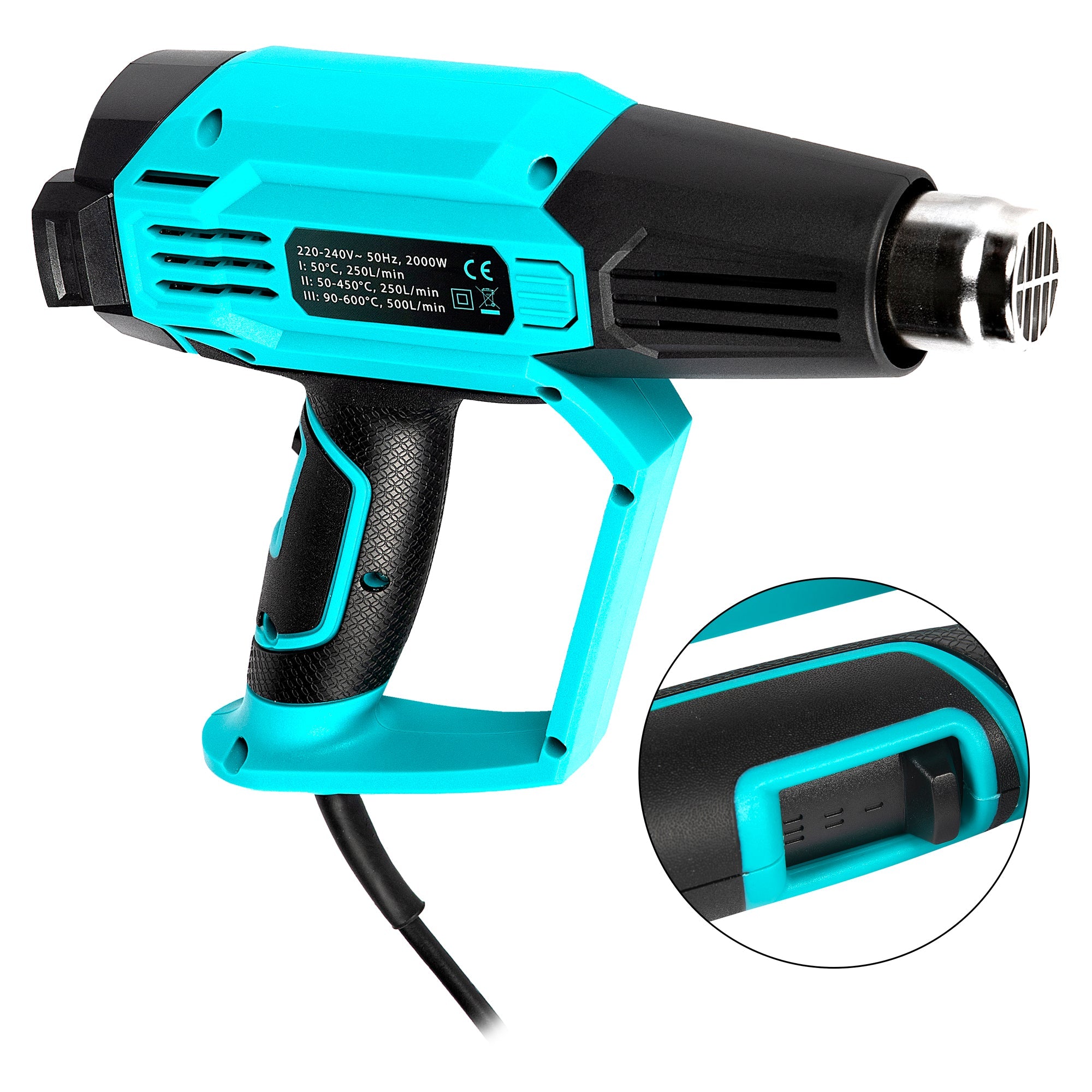 Пистолет за горещ въздух 2000W 3 нива 0-600°C